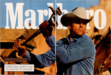 Marlboro Man Vintage 1990 Poster Ad Cowboy Branding Iron Western Print