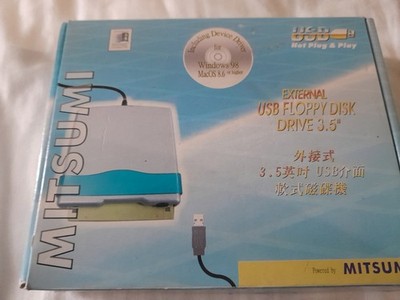 MITSUMI EXTERNES USB DISKETTENLAUFWERK - VERPACKT MIT DISKETTEN - GETESTET - GEBRAUCHT