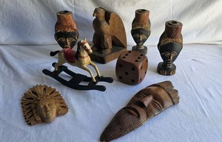 alte Holzfiguren handgefertigt ua Künstler Arbeit