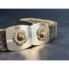 Vintage Gold Tone Metal Snake/Fish Scale Retro Womens Fashion Belt Stretch MOD