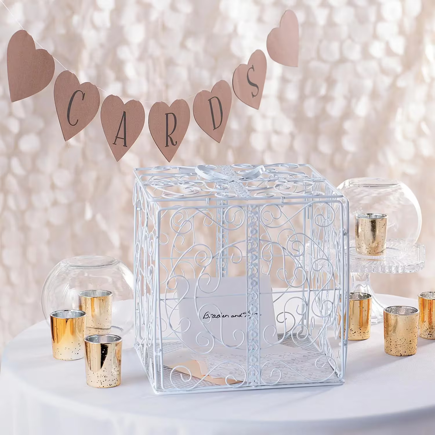 White Gift Box Card Holder, Wedding, Home Decor, Wedding & Bridal, 1 Piece