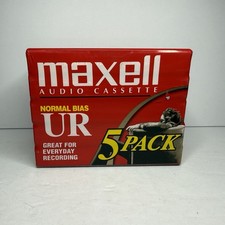 Maxwell Normal Bias UR 90 Minute Blank Audio 5 Pack Cassette Tapes New Sealed
