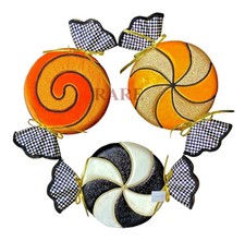 MacKenzie-Childs Courtly Check Trick or Treat Large 3 Plush Candy Hanging D cor