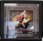 STAN MIKITA & JONATHAN TOEWS Dual Signed 11x14 Framed Blackhawks PSA/DNA LOA — photo 1
