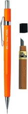 P200 Series Mechanical Pencil 0.5Mm Fluoro Orange Barrel + Super Hi-Polymer Refi