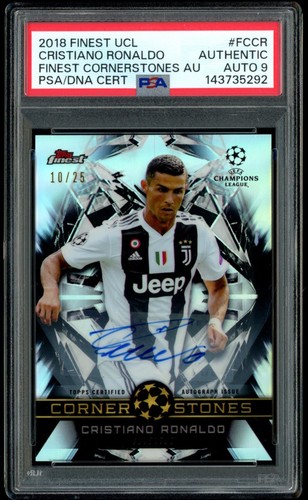 2018 Finest UCL Cristiano Ronaldo Cornerstones Auto /25 PSA Auth Auto 9 Juve