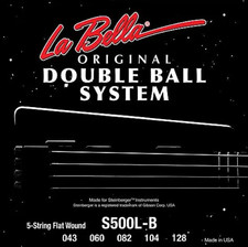 La Bella S500L-B Double Ball Bass Strings   Flat Wound   Light 43-128, 5-String