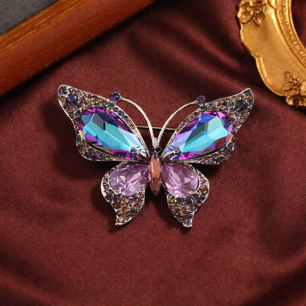 Vintage Butterfly Brooch Pin Y2K Exquisite Luxury Jewelry Gift Women