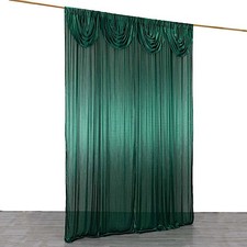 10x10 ft HUNTER GREEN Double Drape Satin CURTAIN Photography Backdrop Panel