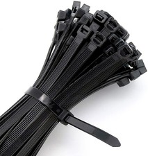 100 BLACK CABLE ZIP TIES Heavy Duty UV Resistant UL 4 6 8 10 12 15 18 24"  36"
