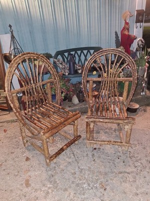 Pair Of Unique Handmade Bent willow Twig chairs 5 out of 5 stars