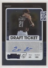 2021 Panini Contenders Prospect 2 Blue Draft Ticket 57/99 Ethan Elliott Auto 7m3