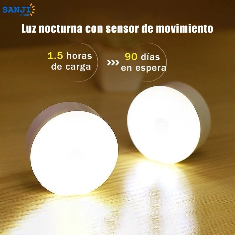 Luz LED con sensor de movimiento recargable