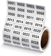 2000 Number Stickers Roll 1-2000 Vinyl Waterproof Labels for Inventory Tags