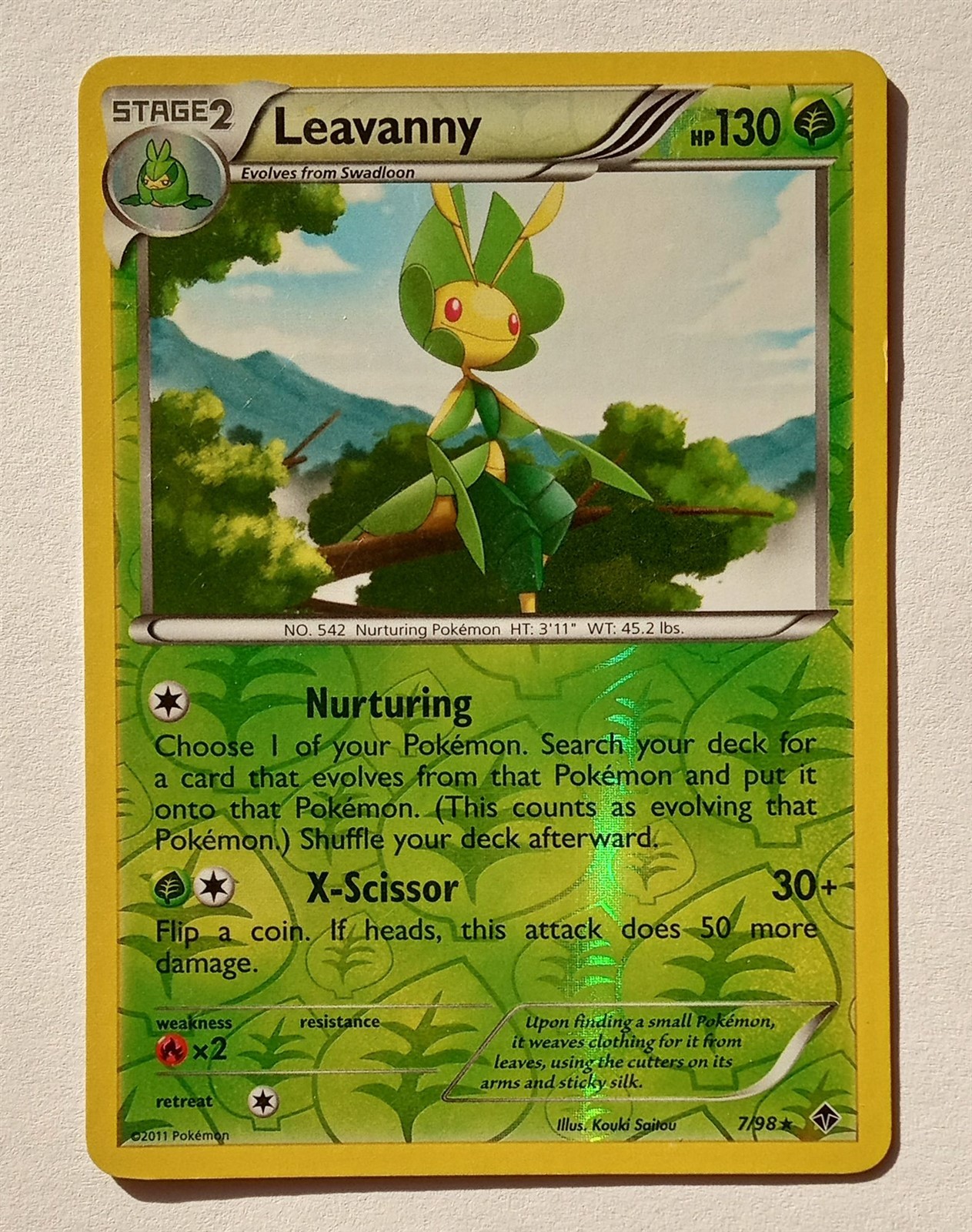 Pokemon - Leavanny - Emerging Powers 7/98 - Reverse Holo Rare - LP