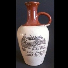 SANDERSON'S LIQUEUR SPECIAL SCOTCH WHISKY SCOTLAND STONEWARE SCRIPT SMALL JUG