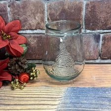 San Miguel 100% Recycled Green Glass Christmas Tree Wine Glass Goblet 22 ounce
