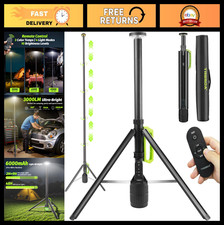 Rechargeable Telescopic Camping Light - 3000LM LED Work Light with Tripod Remo