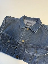 Vintage Lee Rough Riders Denim Vest with Striped Blanket Interior - Men's Medium