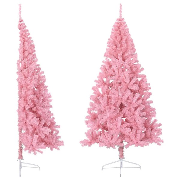 KüNstlicher Halb-Weihnachtsbaum Mit StäNder Rosa 240 Cm Pvc-image