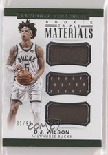 2017-18 Panini National Treasures Rookie Triple Materials 81/99 DJ Wilson 6fs