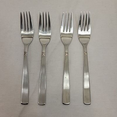 4 Wallace Salad Forks SPARTA Pattern 18/10 Stainless Flatware 6 1/2''