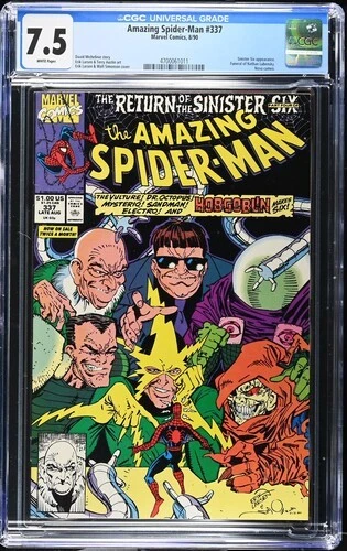 Amazing Spider-Man 337  CGC  7.5  VF-  White Pages