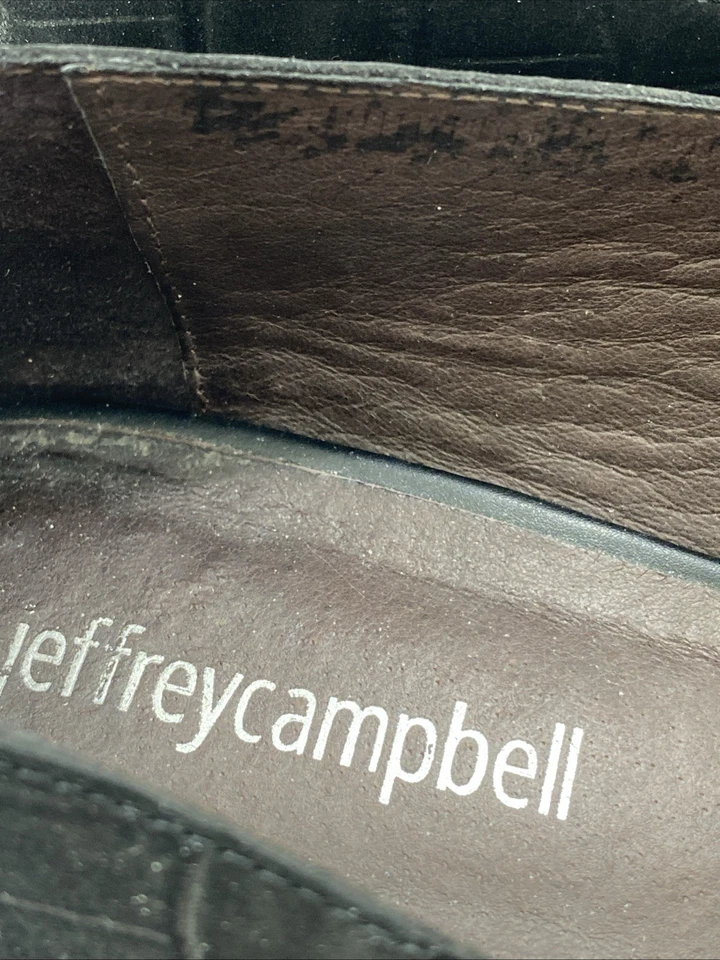 Mocasines Jeffrey Campbell VIONA PUNTA COCODRILO CUERO NEGRO EN RELIEVE Talla 7 En muy buena condición Foto 4 de 4