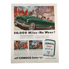 Conoco Oil Magazine Advertisement Vintage Original 1950 Color Petroliana