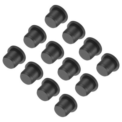 High Temp Silicone Plug t Shaped Silicon Stopper Black 12.5x10x2mm 12pcs