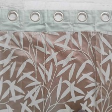 2x Pairs of Lined Eyelet Curtains - bamboo design, 7ft drop - nearly new