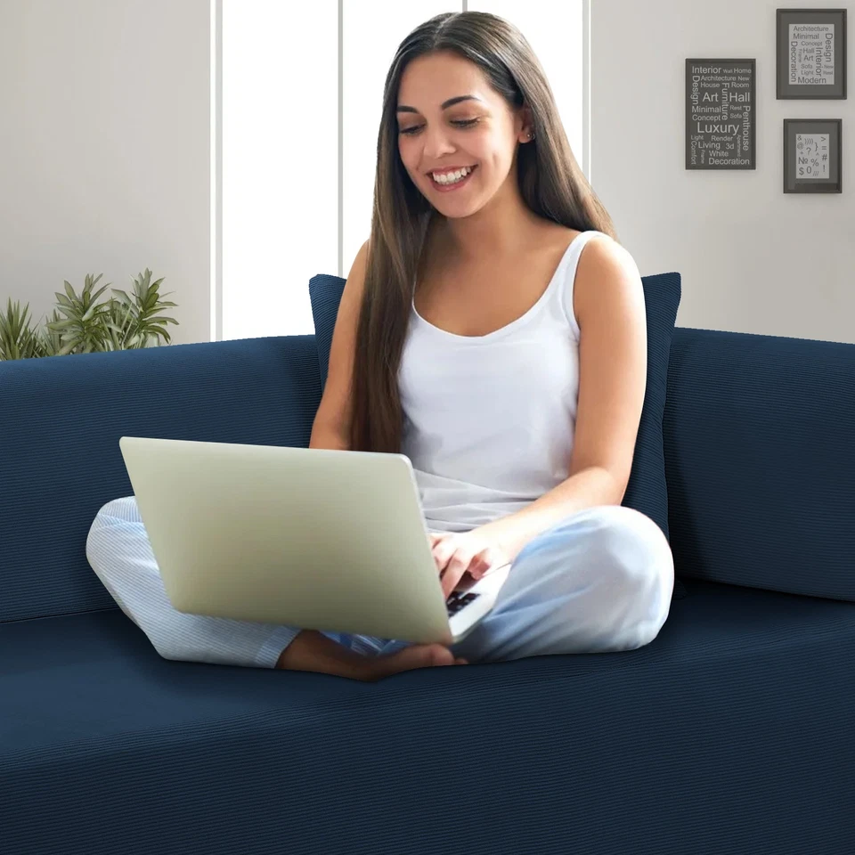 Sofá de piso de compresión 82,6", sofá de pana nube con 2 almohadas y bolsillos laterales Foto 4 de 4