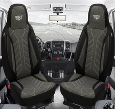 Schonbezüge Sitzbezüge für VW Crafter Gen. 2 Bj ab 2017 in Schwarz/Anthrazit PLK