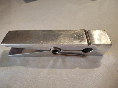 Chrome Pop Art Vintage Large Clothespin MOMA MCM 6 1/2'' Long