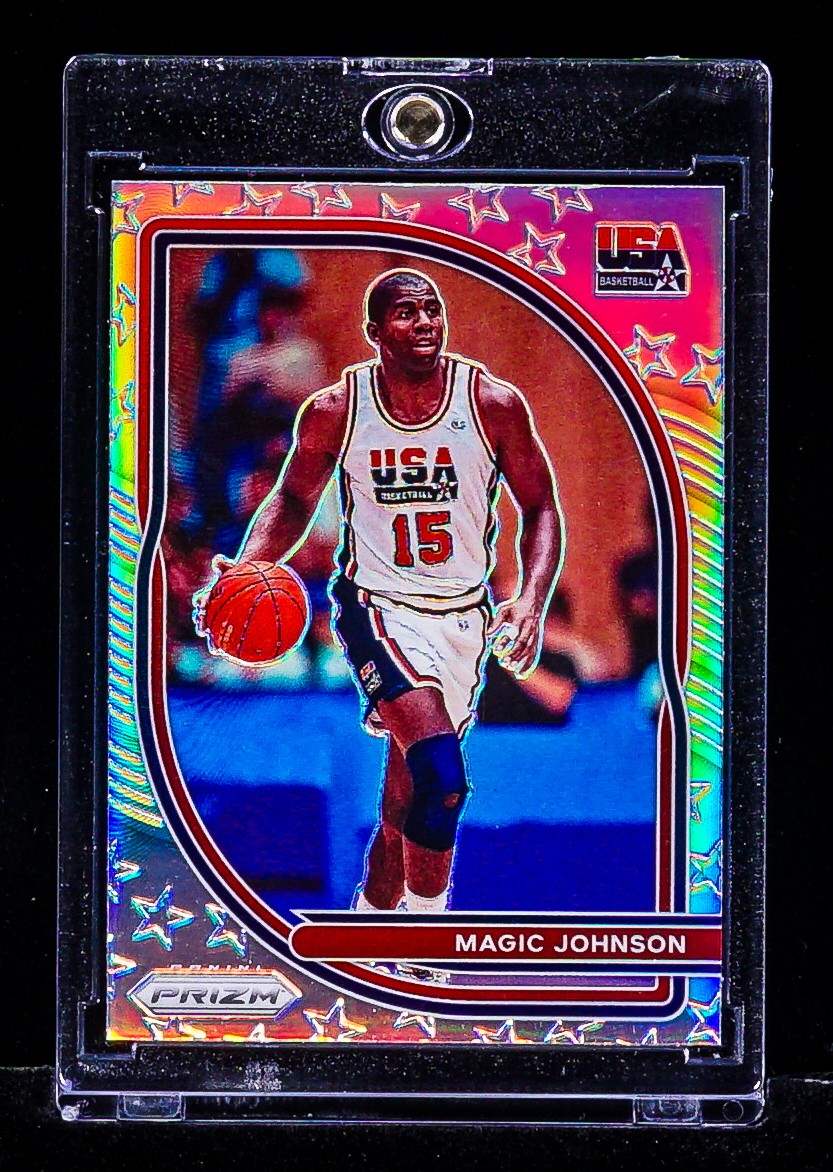 Magic Johnson RARE REFRACTOR HOLO PRIZM INVESTMENT CARD LAKERS USA SSP