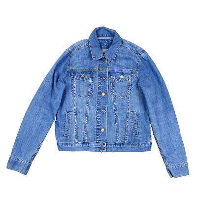 The Limited Denim Jean Trucker Jacket Blue Stretch Button Up Womens Size Small