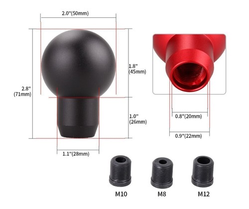 Red Sphere Gear Shift Knob for Ford Holden Nissan Mitsubishi Mazda Honda AUS - Picture 2 of 2