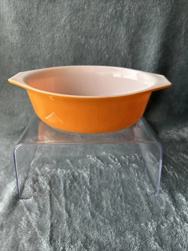 Pyrex Daisy Daisy Orange Casserole Dish Bottom Only 2.5 Quart Vintage No Lid