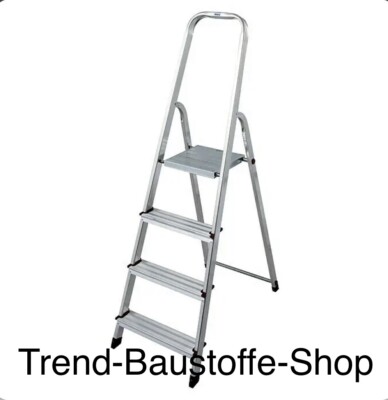Krause Corda Alu Stehleiter 4 Stufen Klappleiter Trittleiter Leiter H =  2,8 m