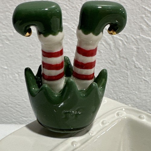 Nora Fleming Jingle Toes Elf Feet Mini Christmas Ceramic Platter Charm A143 - Picture 2 of 4