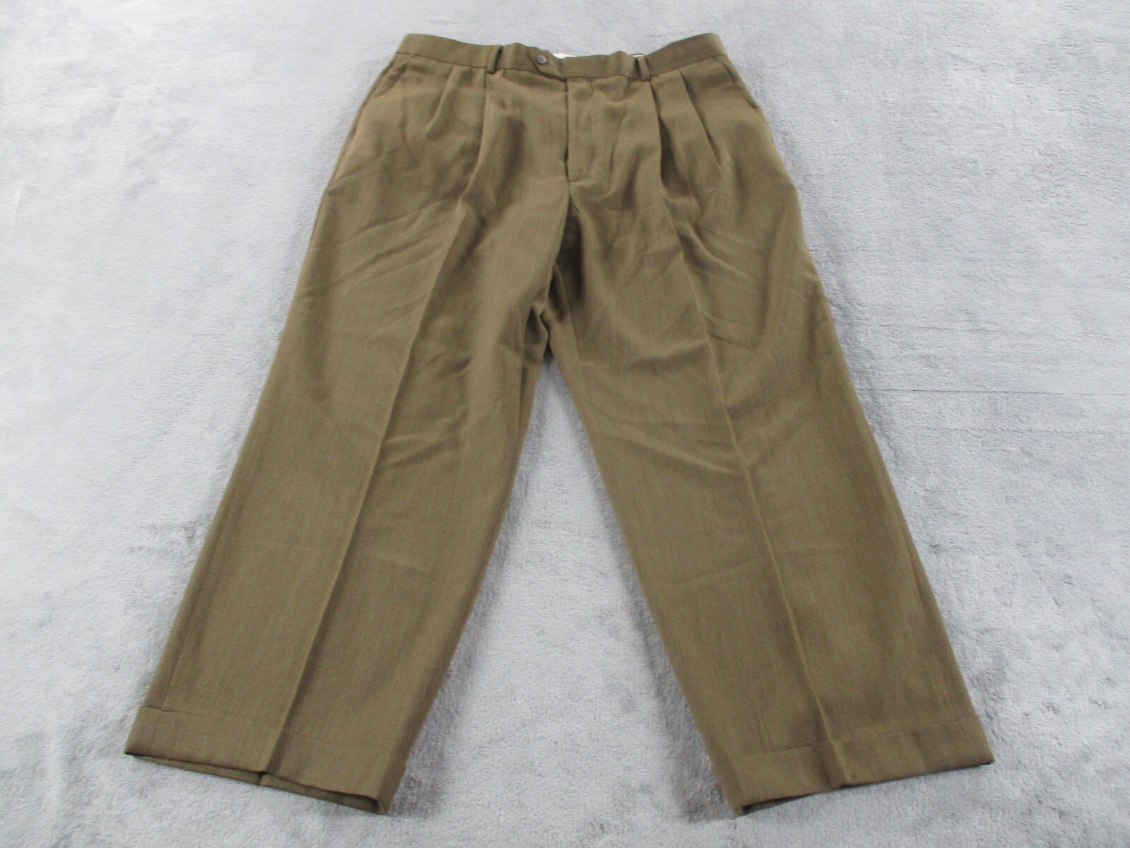 Louis Raphael Wool Blend Dress Pant Mens 36 x 34 Brown Office Vintage EUC