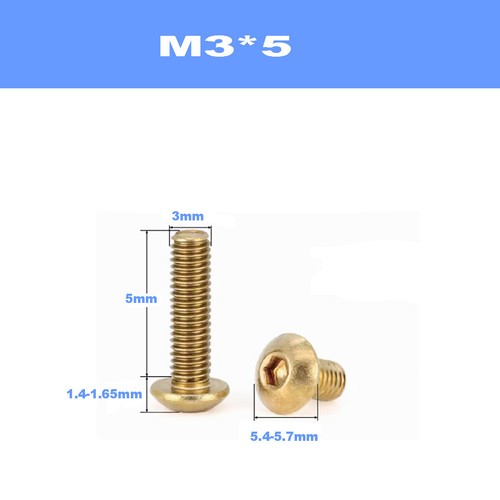 Brass Half Round Head Hex Socket Screw M2M2.5~M8M10 - Picture 22 of 62