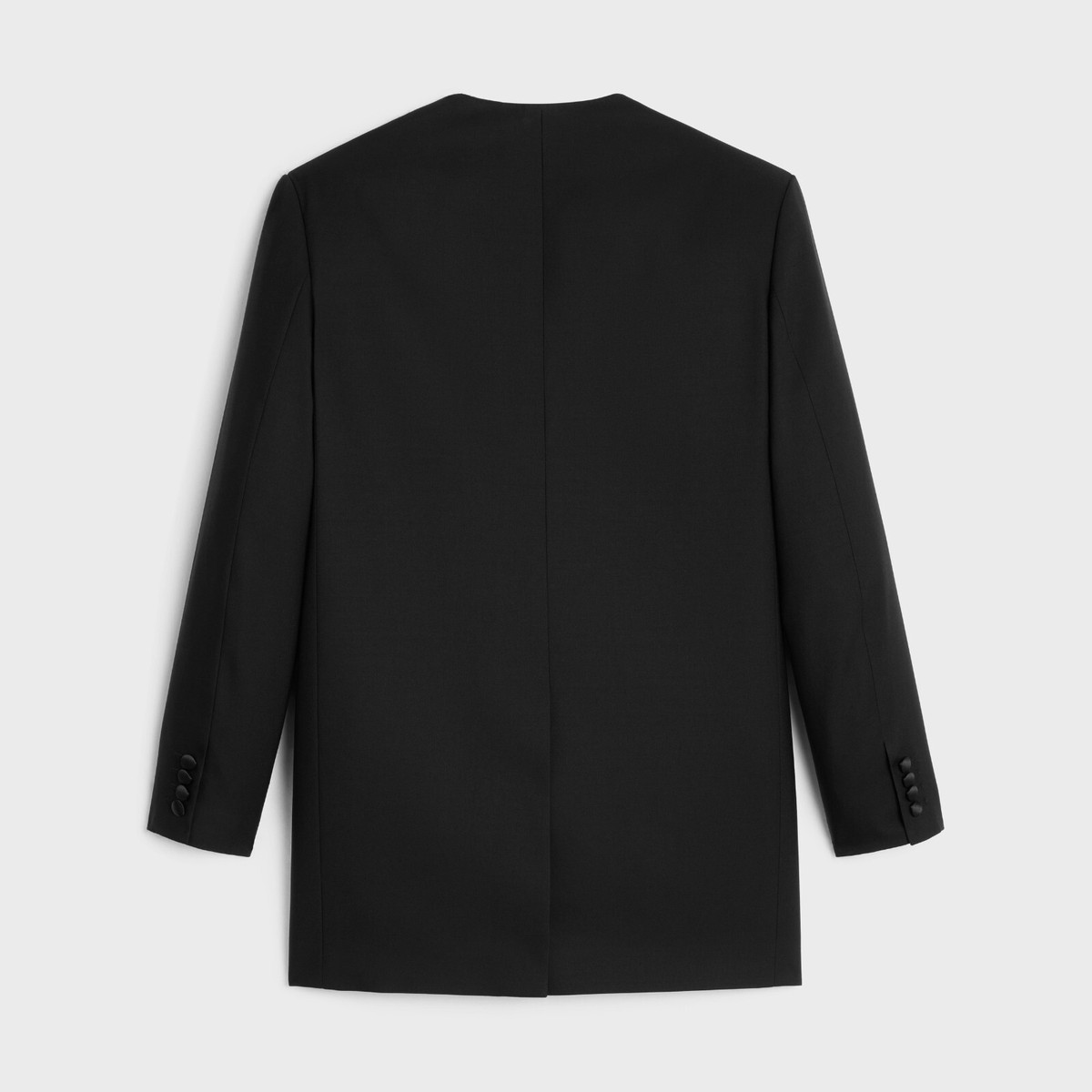CELINE レクタングル ハウンドトゥース ジャケット CELINE 5450$ Black Boxy Tux Jacket - Stone/Stud Embroidery, Grain