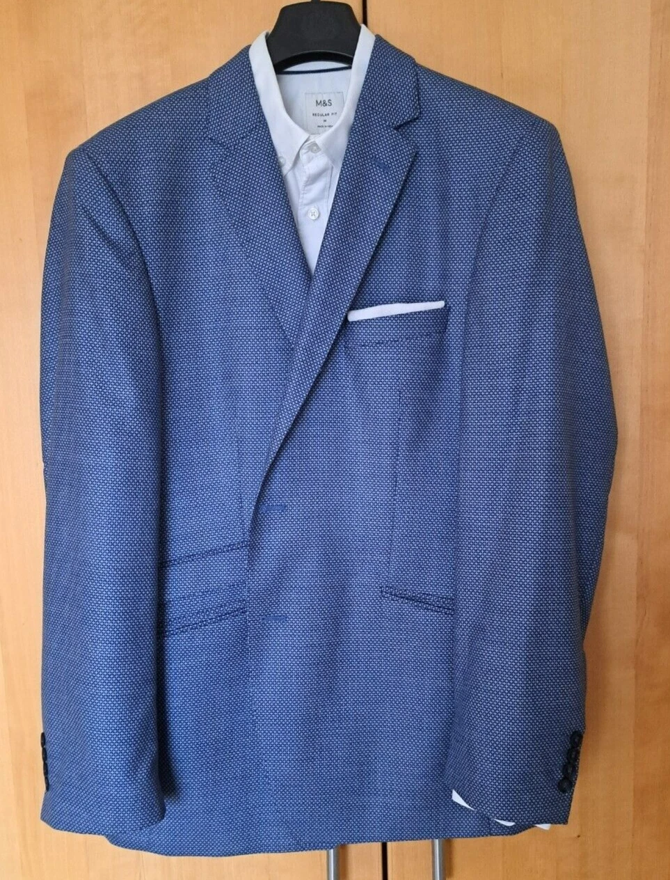 REDA 100% Virgin Wool Men's Blazer Jacket, Blue, UK Chest 42 - Never Worn