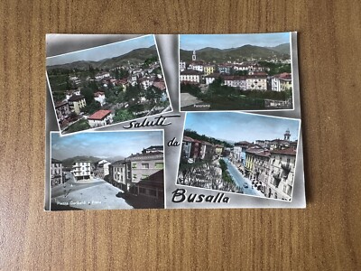 Postkarte Gruß Von Busalla Piazza Garibaldi Via Mazzini Reiste 1964 Bh