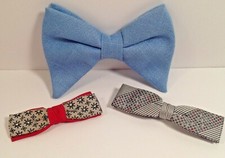 Vintage 1970s Clip Men's Bow Ties Royal Rust Resistant, Ormond, Beau Jr Lot of 3