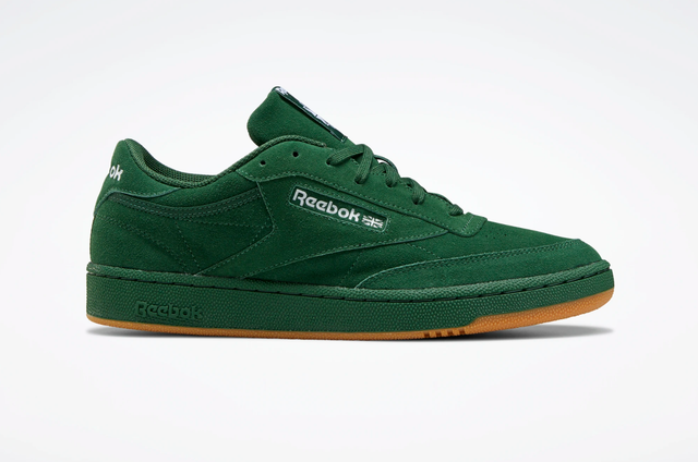 reebok green suede trainers