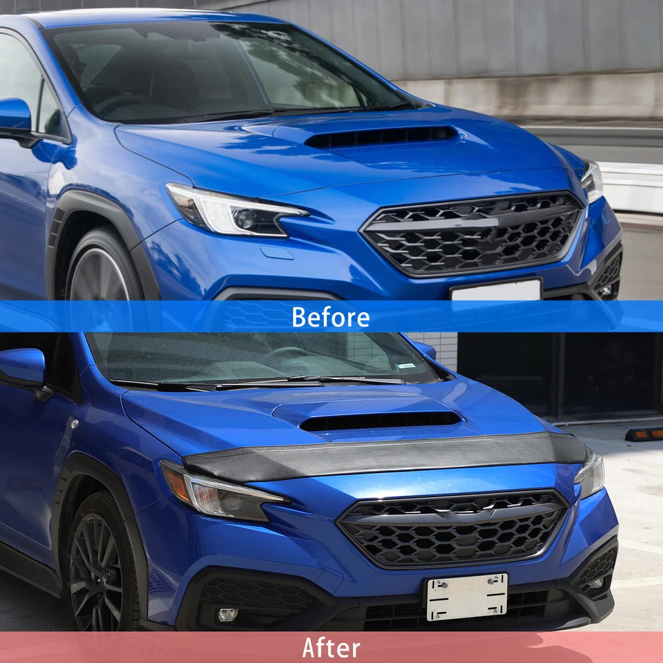 Leather Front Hood Cover End Bra Protector Fit For Subaru WRX STI 2022-2023 - Image 2 of 4