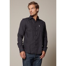NEW Five Four Shirt M Mens Casual Button Down Black Long Sleeve