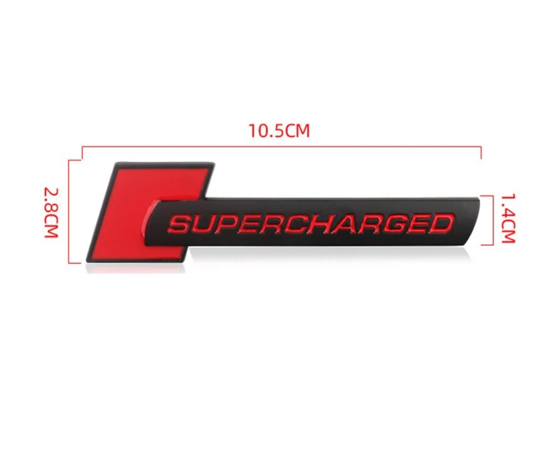 Supercharged Audi Compatible Badge A3 A4 S3 S4 A5 S5 A6 S6 S7 S8 Boot